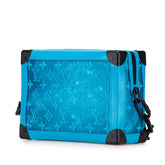 ルイ ヴィトン モノグラム シースルー ソフトトランク ショルダーバッグ M45074 ターコイズ ブルー系 レザー メッシュ レディース LOUIS VUITTON 【中古】